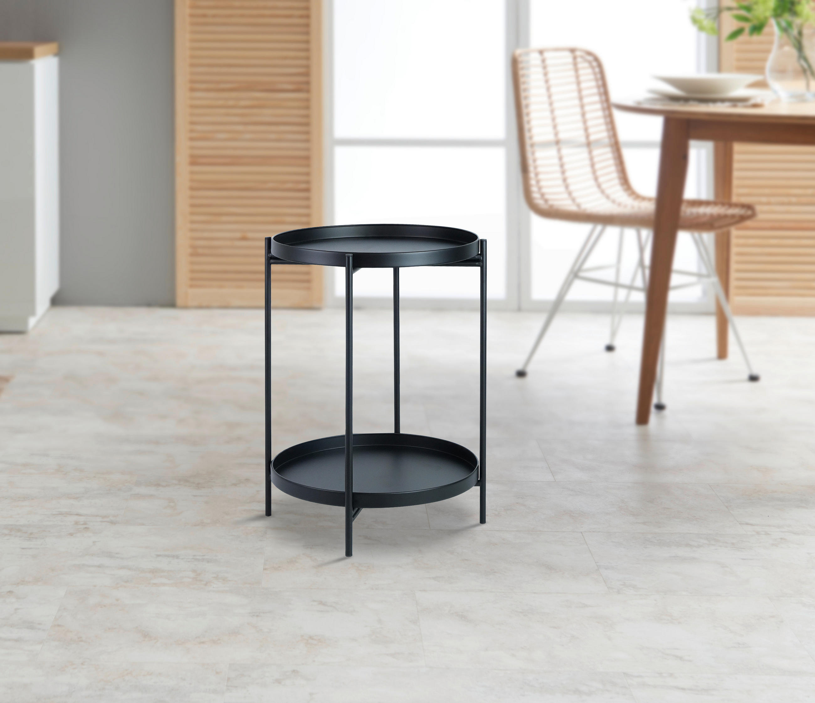 KISASZTAL fém  39,5/50 cm  - fekete, Basics, fém (39,5/50cm) - Ambia Home