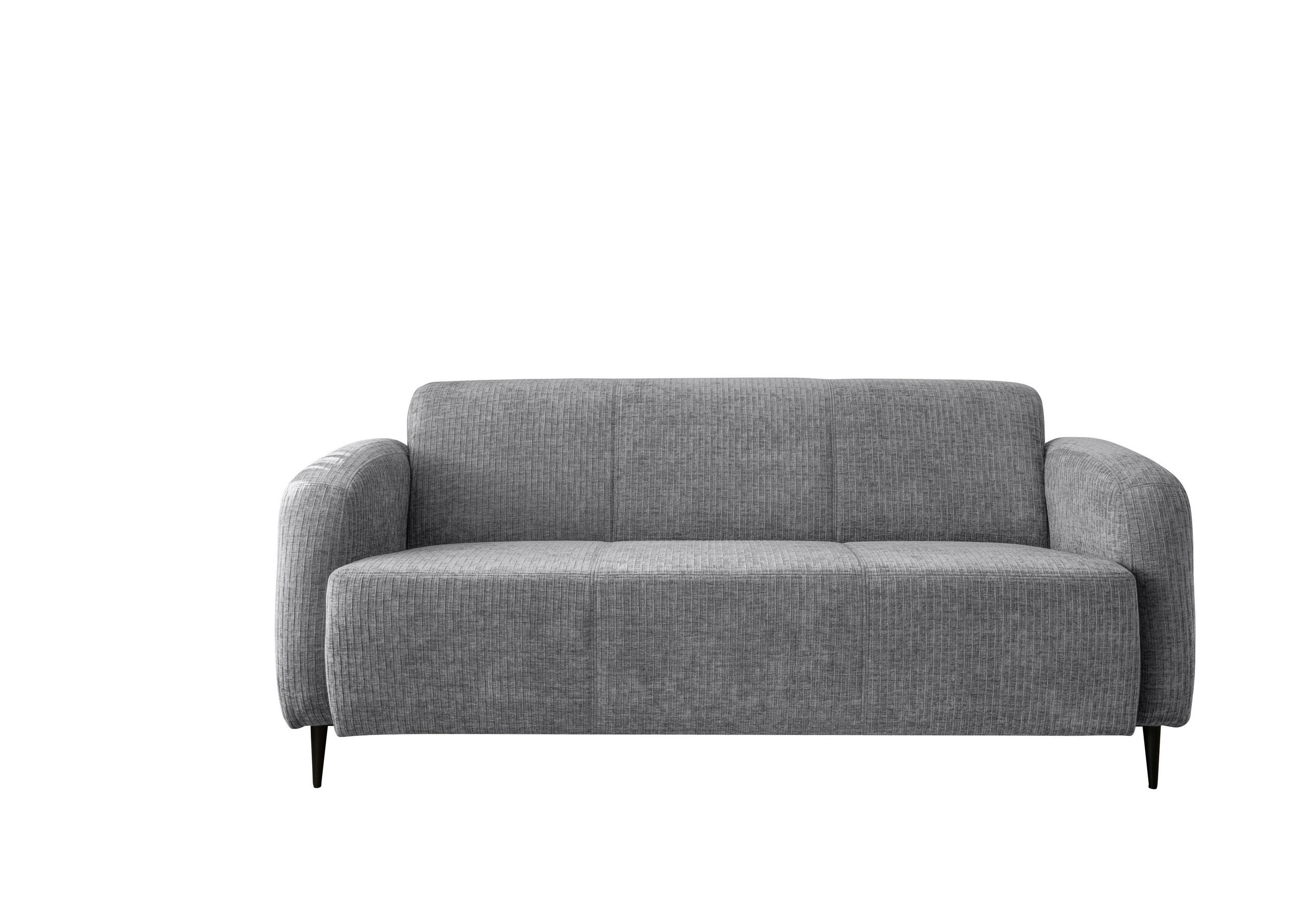 3-SITZER-SOFA in Mikrofaser Grau - Schwarz/Grau, Modern, Textil/Metall (180/76/90cm) - Livetastic