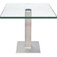 BEISTELLTISCH 60/60/51 cm Nickelfarben quadratisch  - Nickelfarben, Basics, Glas/Metall (60/60/51cm)
