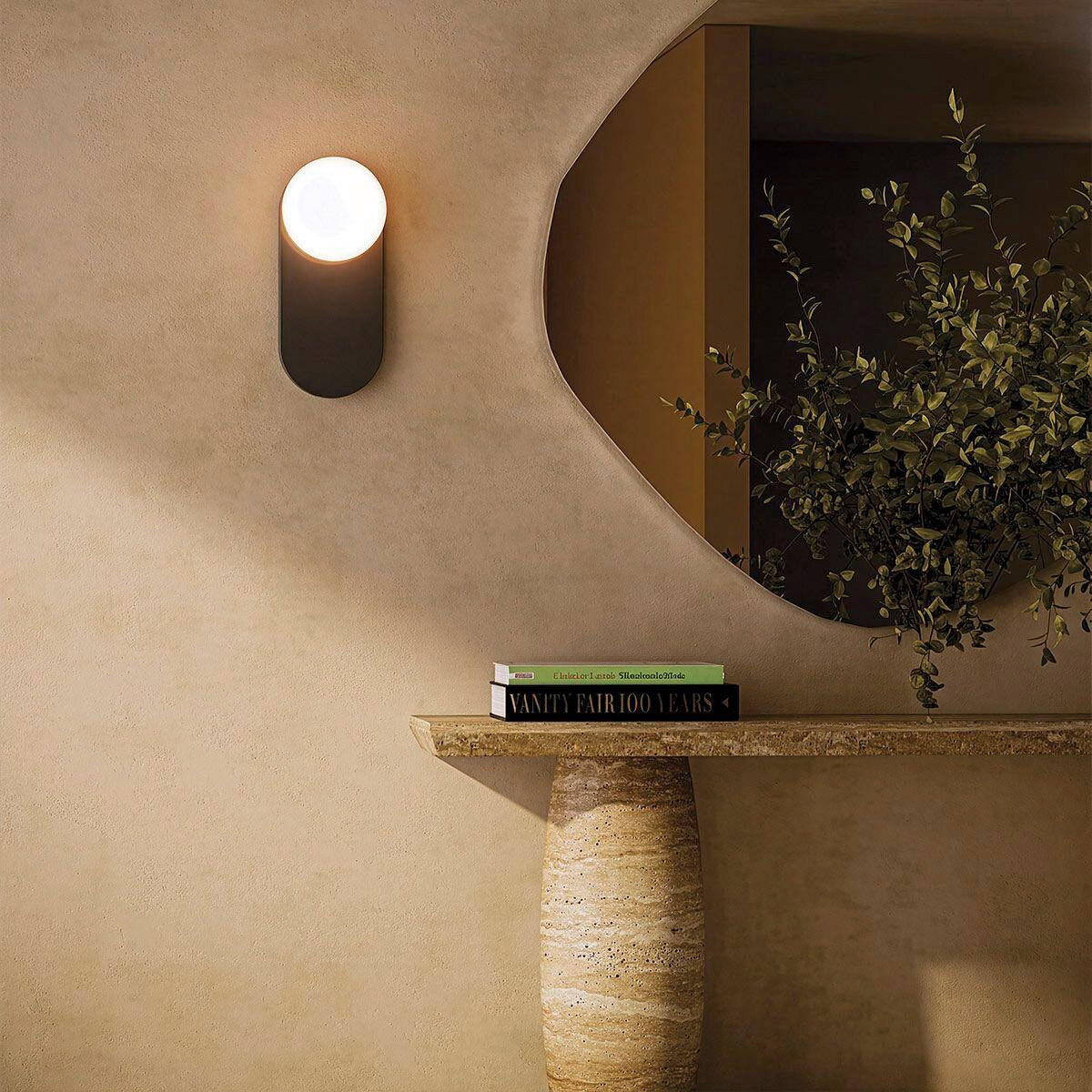 WANDLEUCHTE Alora Mood 32/14,2/12,1 cm  - Schwarz, Design, Glas/Metall (32/14,2/12,1cm) - Elstead Lighting