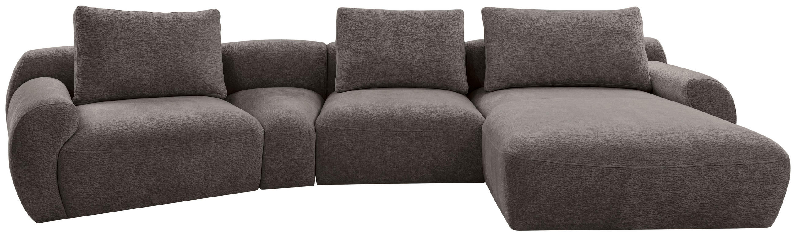 ECKSOFA Dunkelgrau Chenille  - Dunkelgrau/Schwarz, KONVENTIONELL, Kunststoff/Textil (362/176cm) - Carryhome