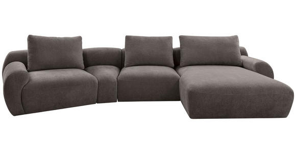ECKSOFA Dunkelgrau Chenille Rückenkissen, Rücken echt  - Dunkelgrau/Schwarz, KONVENTIONELL, Kunststoff/Textil (362/176cm) - Carryhome