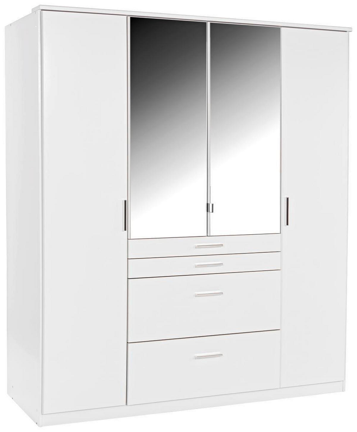 KLEIDERSCHRANK 180/198/58 cm Weiß  - Alufarben/Weiß, KONVENTIONELL, Holzwerkstoff/Kunststoff (180/198/58cm) - MID.YOU