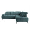 ECKSOFA in Cord Petrol  - Petrol/Schwarz, Modern, Textil/Metall (261/200cm) - Livetastic