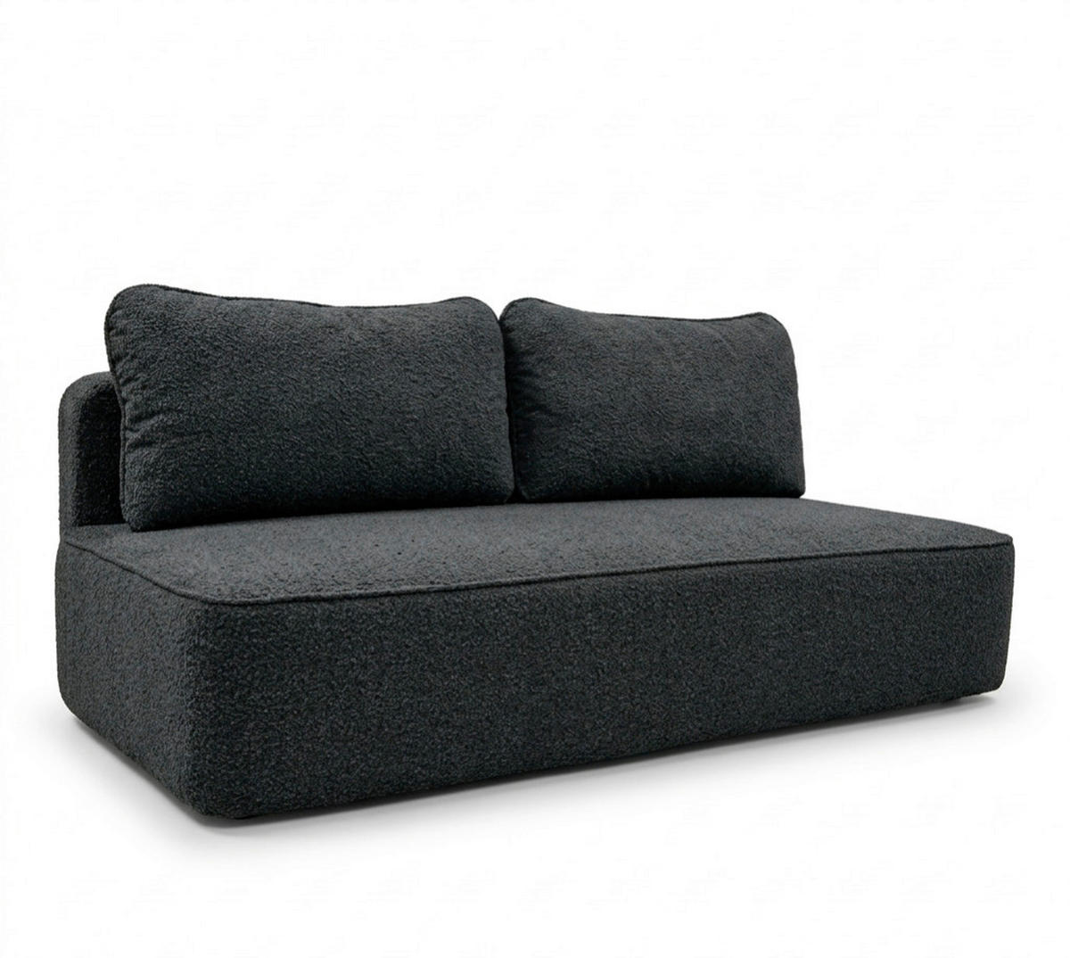 SCHLAFSOFA FREDO Bouclé Dunkelgrau  inkl.  - Dunkelgrau/Schwarz, Design, Kunststoff/Textil (212/93/100cm) - MID.YOU