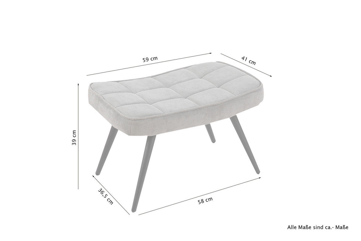 HOCKER in Textil, Holzwerkstoff Dunkelgrau  - Dunkelgrau/Schwarz, MODERN, Holzwerkstoff/Textil (60/39/41cm) - MID.YOU
