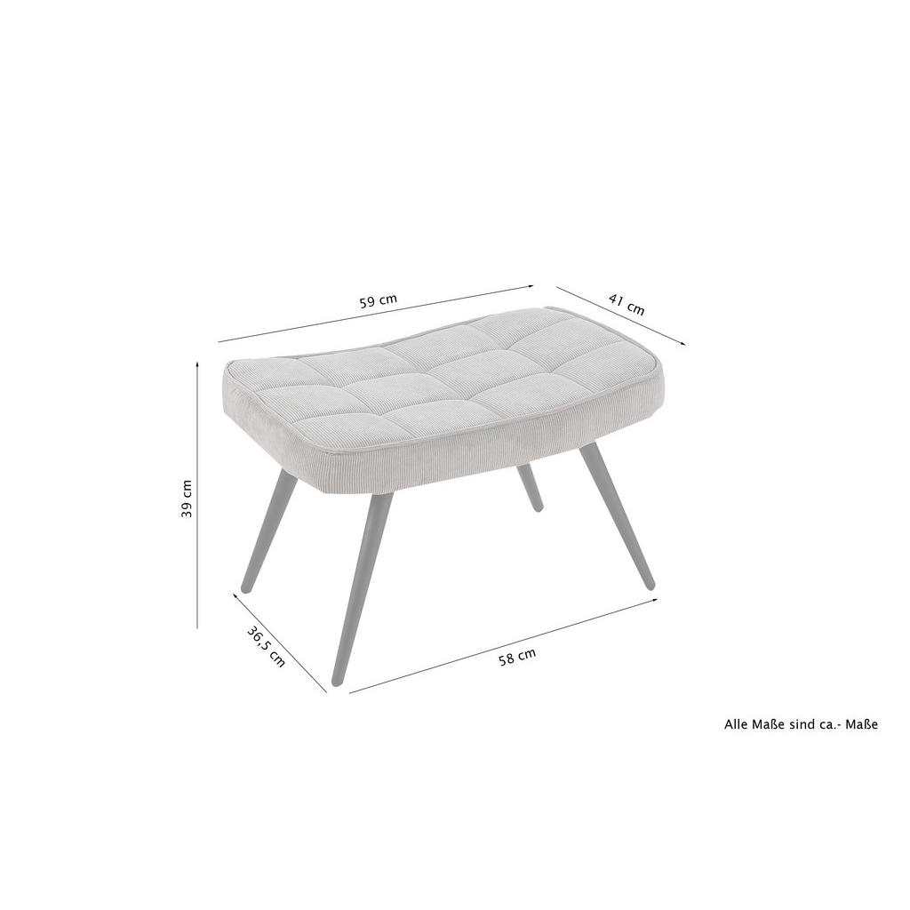 Thumbnail - Mid.you Hocker Uta, Dunkelgrau, Textil, rechteckig, 60x39x41 cm, Fsc, erweiterbar (Typenauswahl), Wohnzimmer, Hocker, Si...