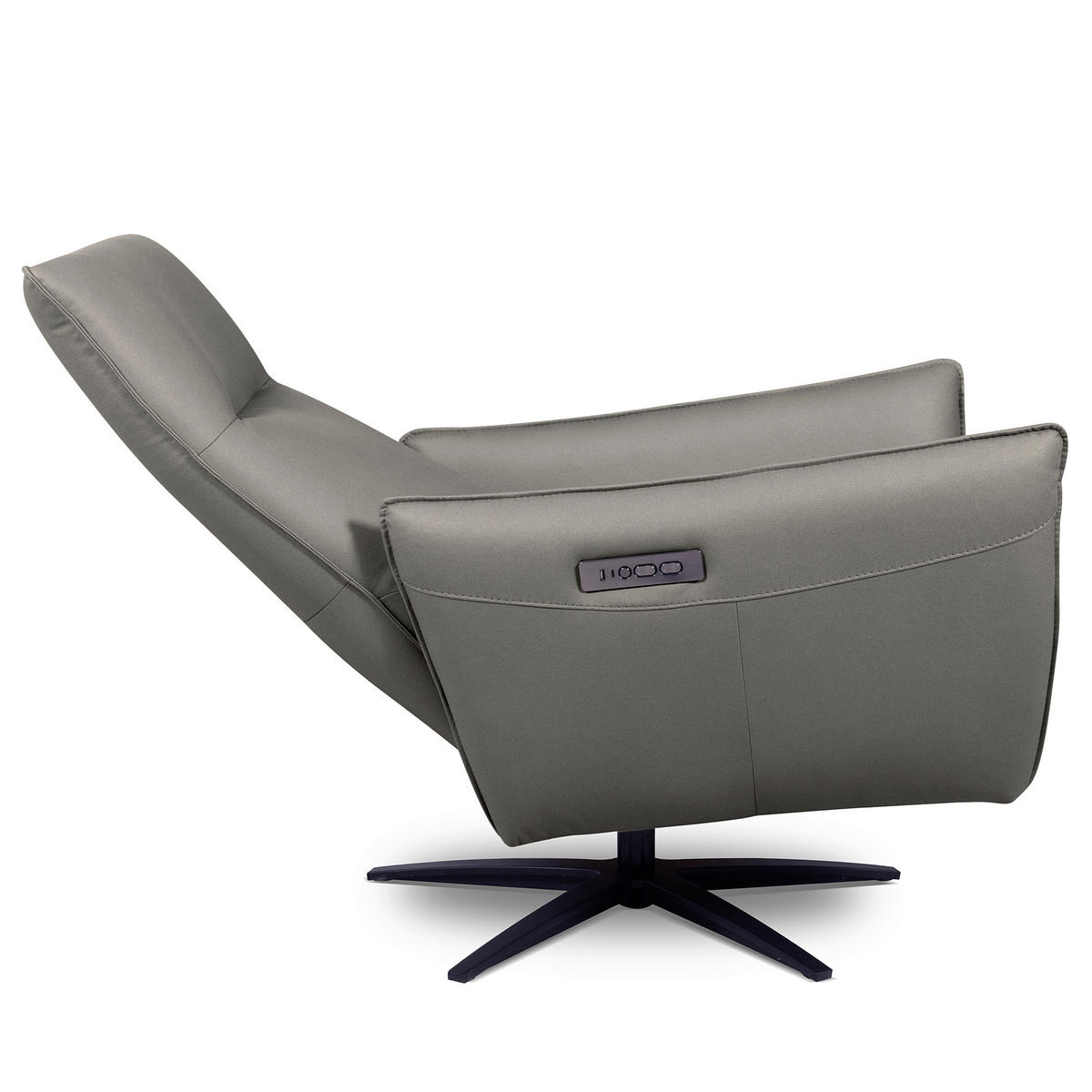 RELAXSESSEL Textil Grau  - Schwarz/Grau, Design, Textil/Metall (77/107/88cm) - Livetastic