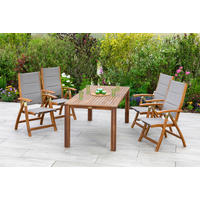 GARTENKLAPPSESSEL Akazie Grau, Akaziefarben  - Grau/Akaziefarben, ROMANTIK / LANDHAUS, Holz/Textil (61,5/110,5/68cm) - Gardenson