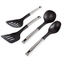 KÜCHENHELFERSET  - Edelstahlfarben/Schwarz, Basics, Kunststoff/Metall (36,5/28,5/9cm) - Justinus