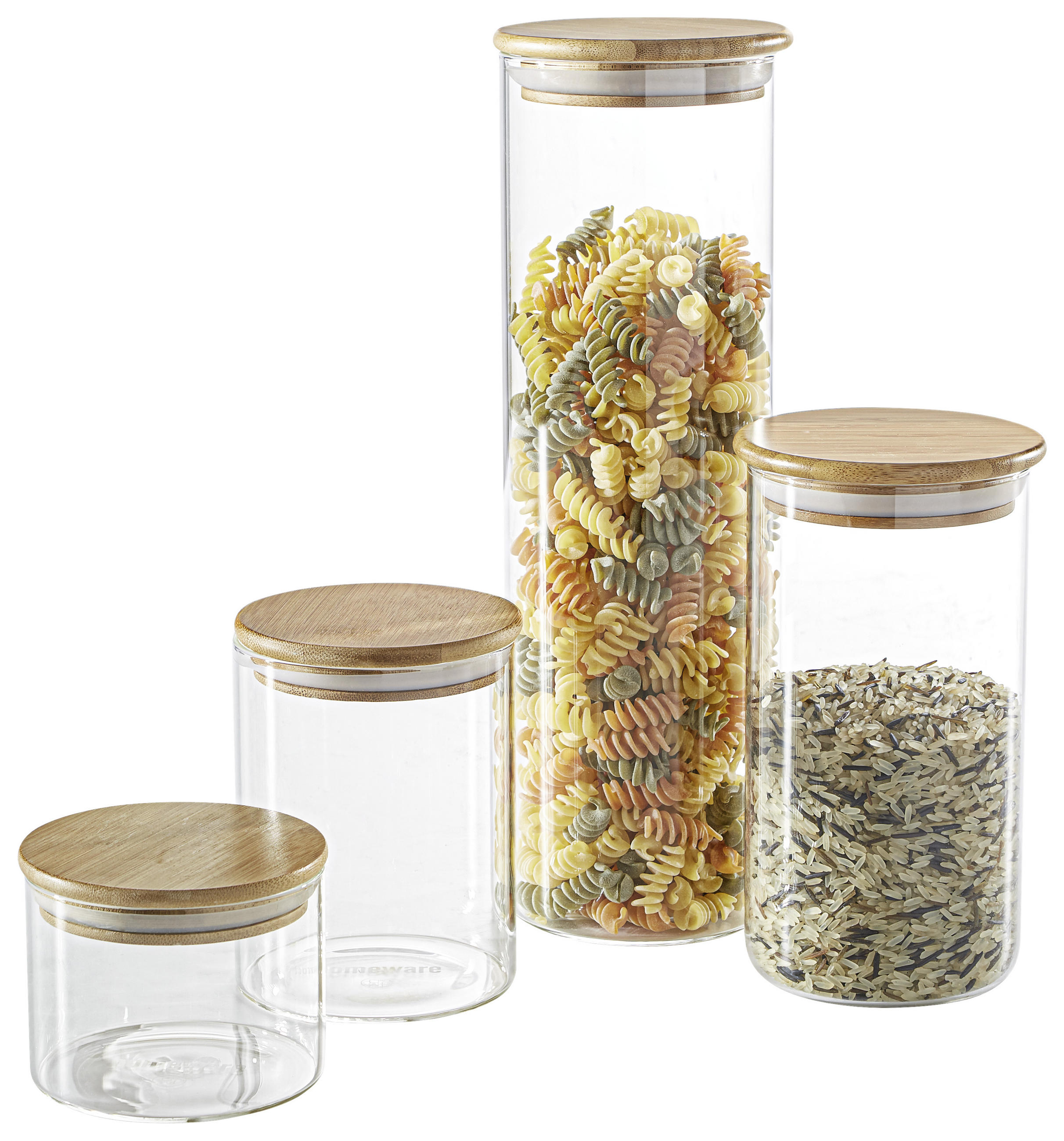 VORRATSDOSE 2 l  - Hellbraun/Klar, Basics, Glas/Holz (9,5/31cm) - Homeware Profession.