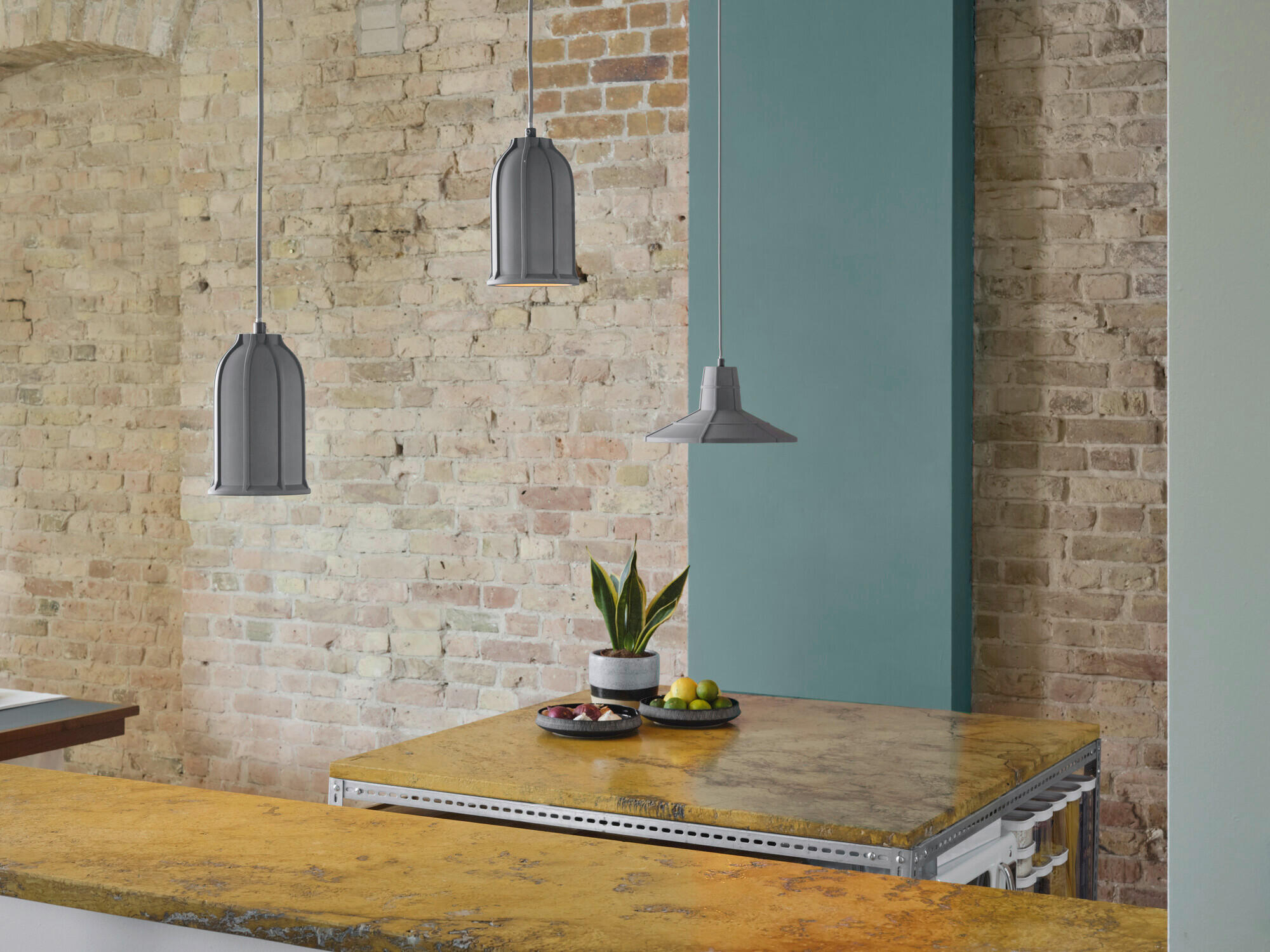 HÄNGELEUCHTE 11.5/123.5 cm  - Dunkelgrau, Basics, Stein/Metall (11.5/123.5cm) - Osram