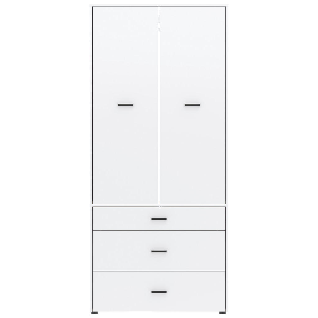 Drehtürenschrank M. Schubladen 90 Cm Kivo, Weiß