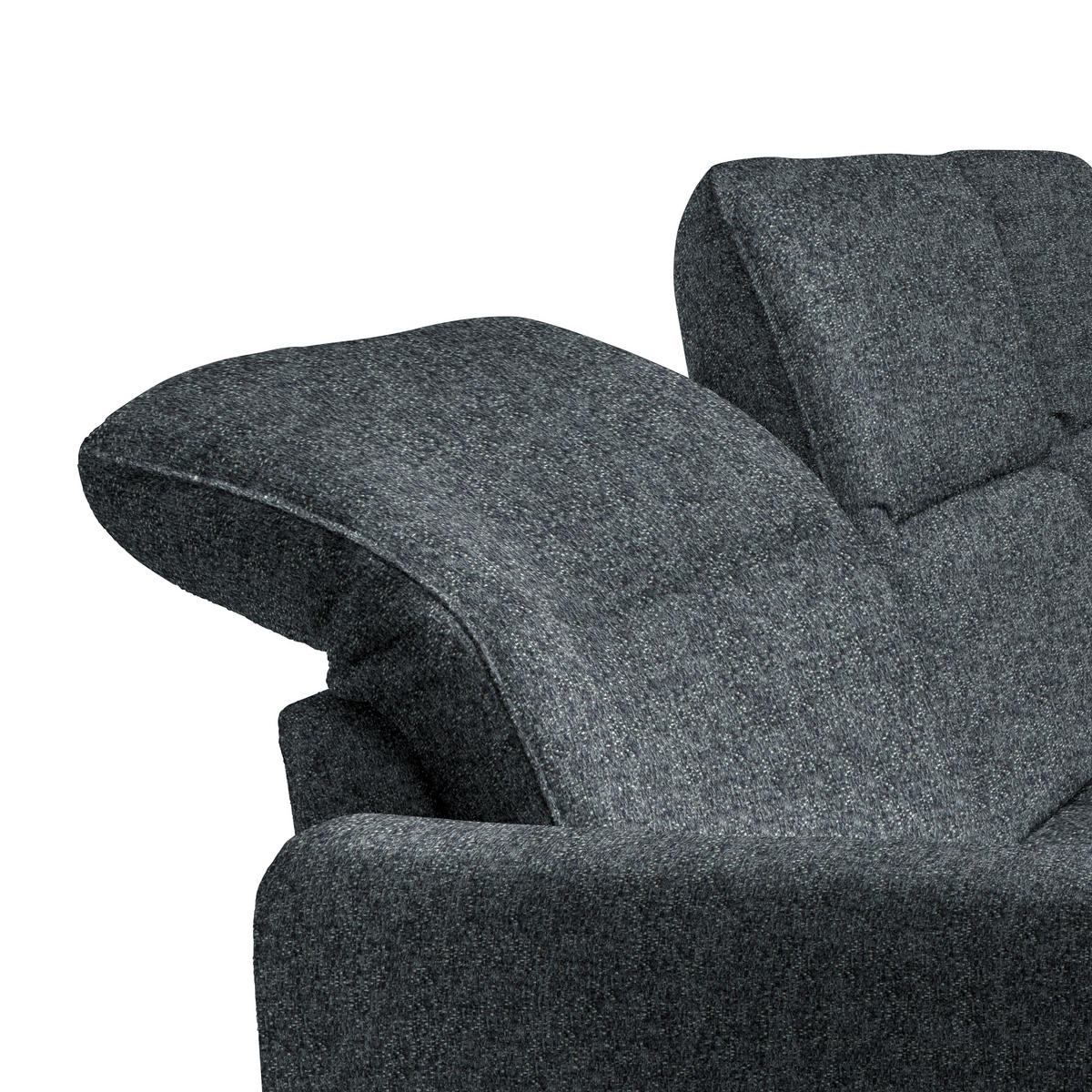 ECKSOFA Dunkelgrau Chenille  - Dunkelgrau/Schwarz, KONVENTIONELL, Textil/Metall (254/190cm) - Livetastic