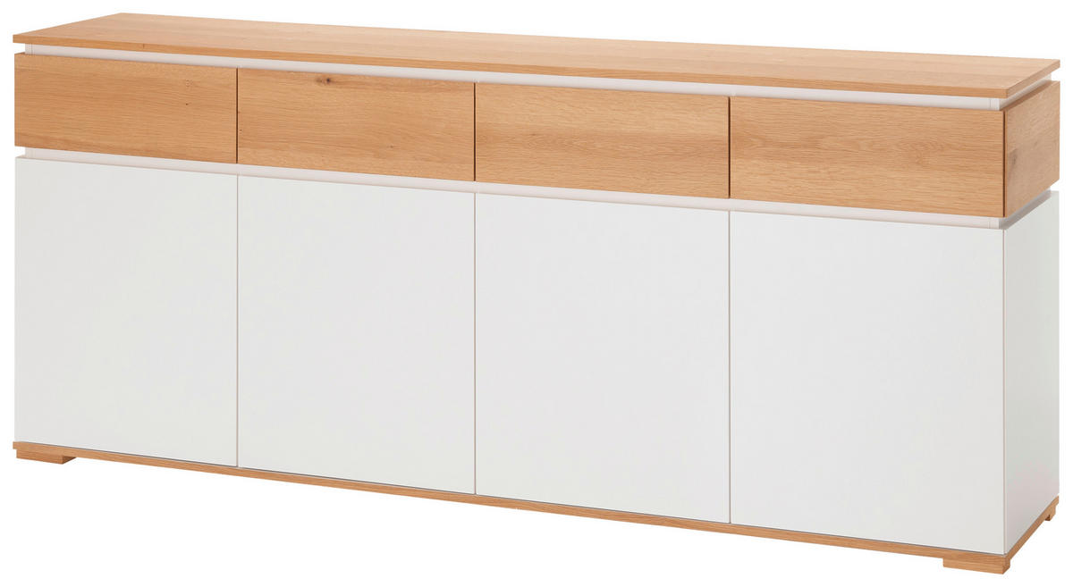 SIDEBOARD 190/80/40 cm  - Eichefarben/Weiß, KONVENTIONELL, Holz/Holzwerkstoff (190/80/40cm) - Novel
