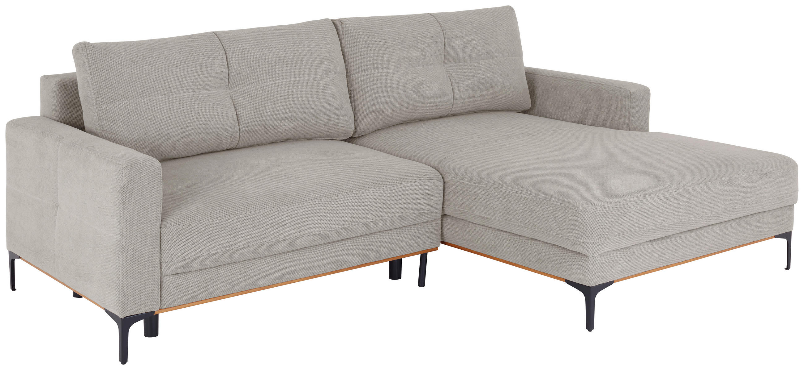 ECKSOFA Beige  - Beige/Schwarz, MODERN, Textil/Metall (238/162cm) - Ondega
