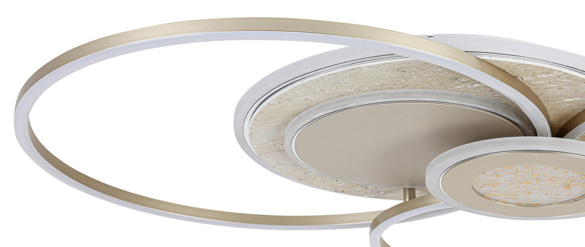 LED-TAKLAMPA Travera 40 W 90/63/8,5 cm  - guldbrun/sandfärgad, Design, metall/plast (90/63/8,5cm) - Novel