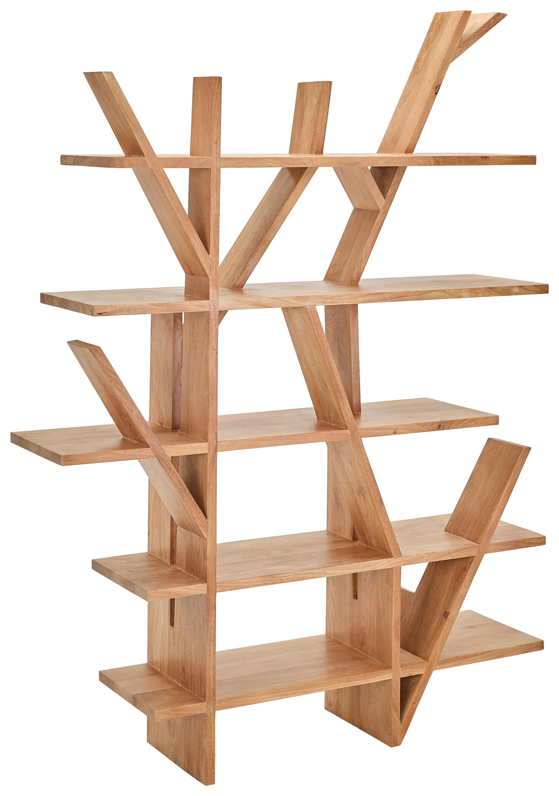REGAL Mangoholz vollmassiv Naturfarben  - Naturfarben, Design, Holz (138/189/35cm) - Livetastic