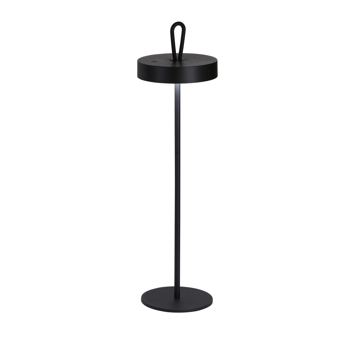 AKKU-TISCHLEUCHTE Dordb 12,8/46,6 cm   - Schwarz, KONVENTIONELL, Metall (12,8/46,6cm)