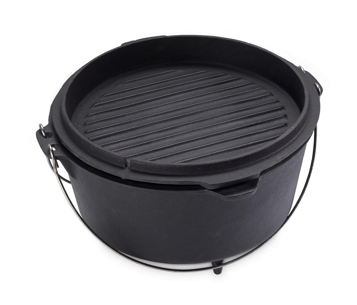 DUTCH-OVEN-SET  Schwarz  - Schwarz, Basics, Metall (31,5/31,5/21cm) - Echtwerk
