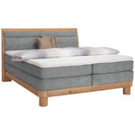 BOXSPRINGBETT 180/200 cm  in Eichefarben, Hellgrau  - Eichefarben/Hellgrau, Natur, Holz/Textil (180/200cm) - Valnatura