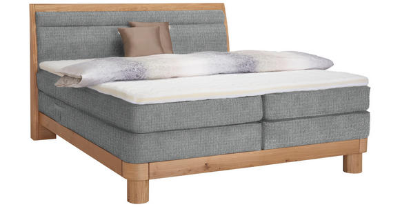 BOXSPRINGBETT 180/200 cm  in Eichefarben, Hellgrau  - Eichefarben/Hellgrau, Natur, Holz/Textil (180/200cm) - Valnatura