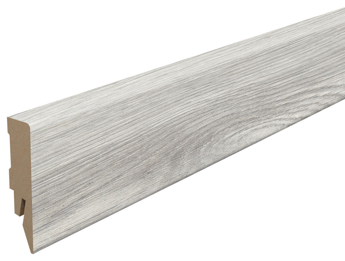 SOCKELLEISTE Eiche hellgrau Hellgrau  - Hellgrau, KONVENTIONELL, Holzwerkstoff (240/1.4/5.8cm) - Egger Holzwerkstoffe