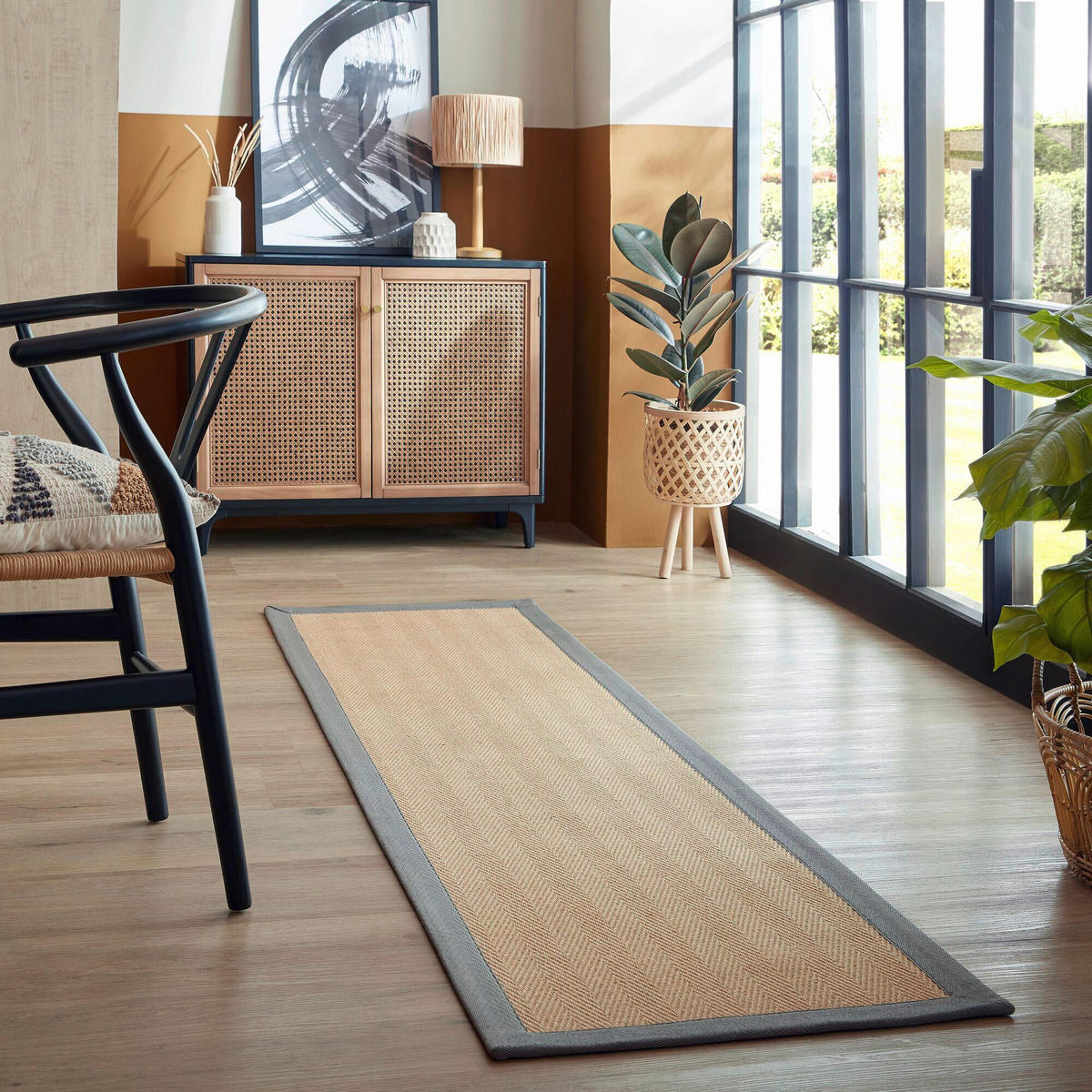JUTETEPPICH 60/230 cm KIRA JUTE Grau, Naturfarben  - Naturfarben/Grau, KONVENTIONELL, Kunststoff/Textil (60/230cm)