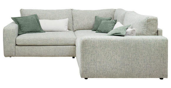 ECKSOFA  in Chenille Mintgrün  248/248 cm  - Dunkelgrün/Creme, KONVENTIONELL, Kunststoff/Textil (248/248cm) - Carryhome