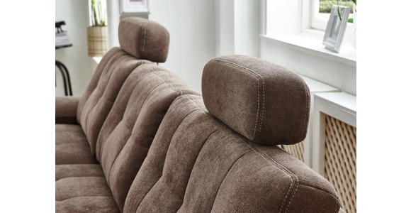 WOHNLANDSCHAFT Hellbraun Webstoff - Hellbraun/Eichefarben, Natur, Holz/Textil (336/174cm) - Voleo