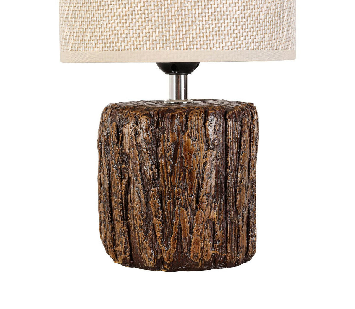 STOLNÁ LAMPA, E27, 18/31 cm  - hnedá/krémová, Basics, kov/textil (18/31cm) - Novel