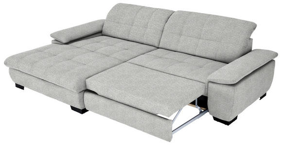 ECKSOFA in Webstoff Platinfarben  - Platinfarben/Schwarz, Design, Textil/Metall (180/265cm) - Carryhome