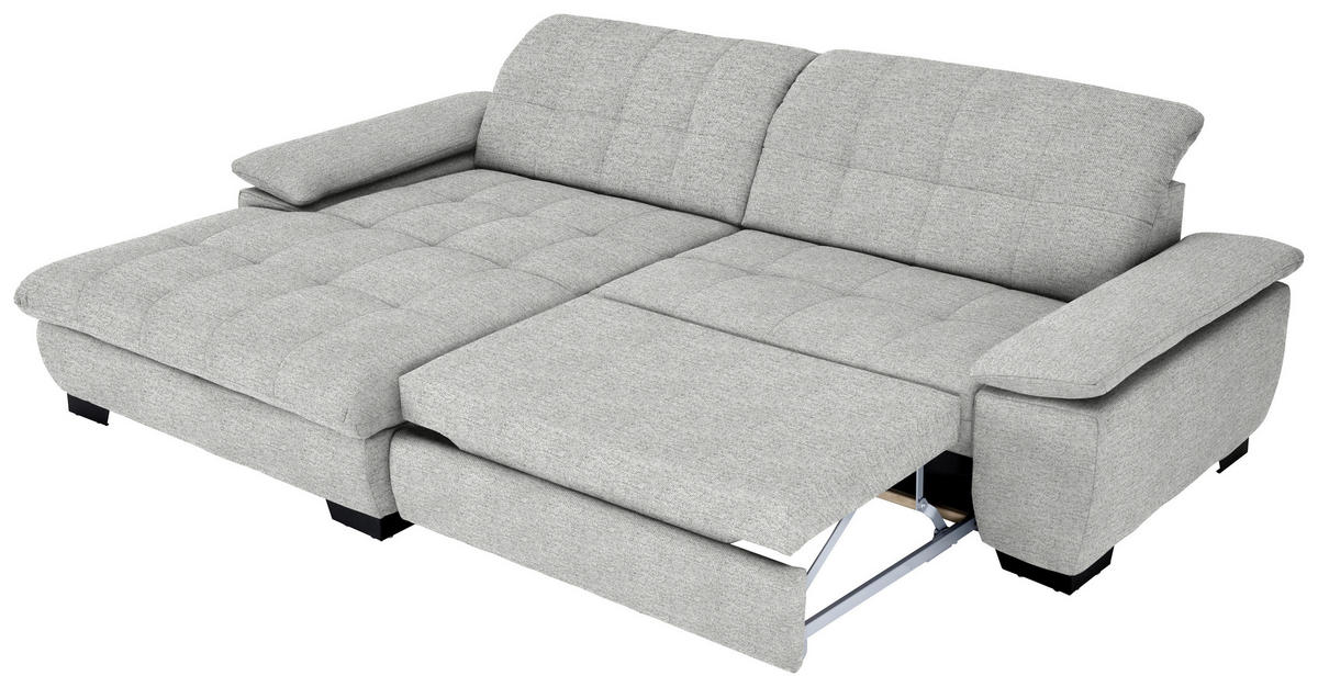ECKSOFA in Webstoff Platinfarben  - Platinfarben/Schwarz, Design, Textil/Metall (180/265cm) - Carryhome