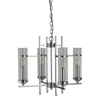 HÄNGELEUCHTE 49/49/42-92 cm  - Chromfarben, Design, Glas/Metall (49/49/42-92cm)