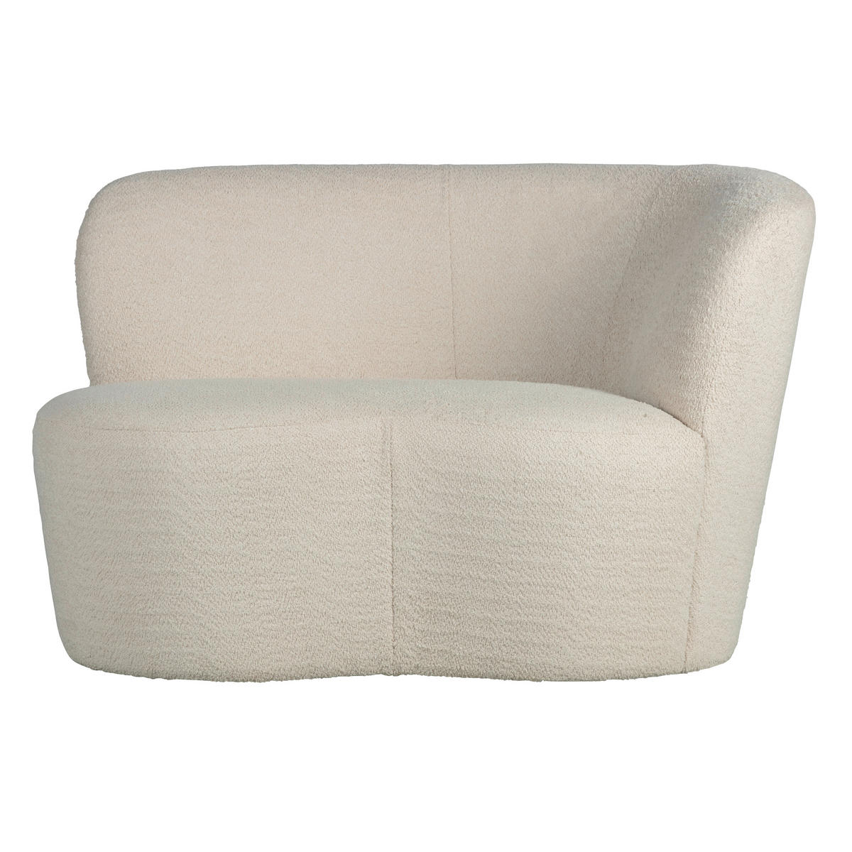 RÉCAMIERE Stone in Bouclé Creme  - Creme/Schwarz, MODERN, Kunststoff/Textil (112/73/80cm) - Livetastic