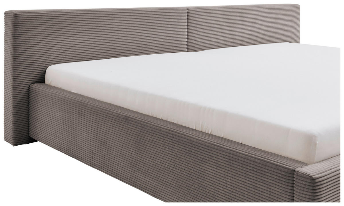 POLSTERBETT 240/200 cm,  in Taupe, Lattenrost, Bettkasten,  - Taupe, Basics, Holz/Textil (240/200cm) - Boxxx