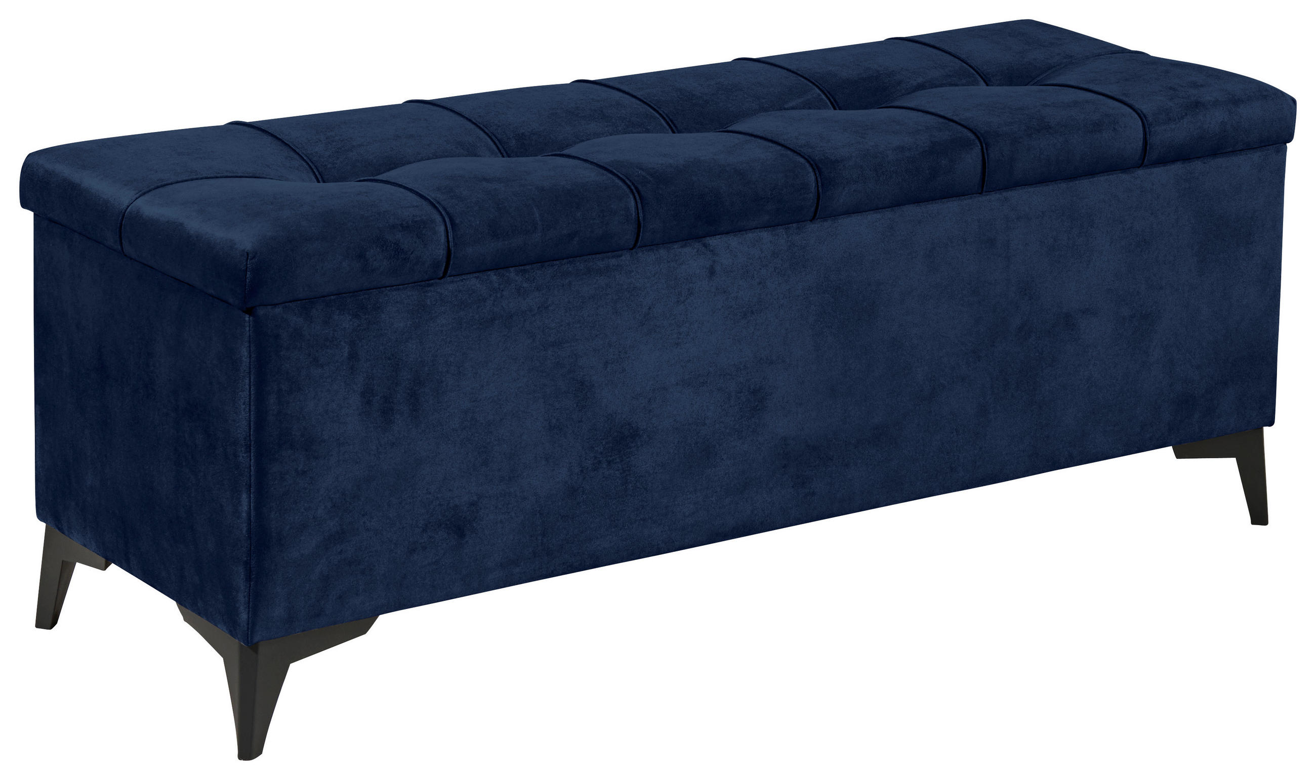 BETTBANK Mikrovelours Blau  - Blau/Schwarz, KONVENTIONELL, Kunststoff/Textil (139/58/50cm) - Modante