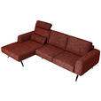 ECKSOFA in Struktur Rostfarben  - Rostfarben/Schwarz, Design, Textil/Metall (157/262cm) - Novel