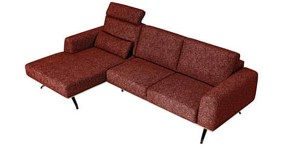 ECKSOFA in Struktur Rostfarben  - Rostfarben/Schwarz, Design, Textil/Metall (157/262cm) - Novel