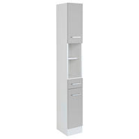 HOCHSCHRANK 25/190/35 cm  - Weiss/Silberfarben, Modern, Holzwerkstoff/Metall (25/190/35cm) - Held