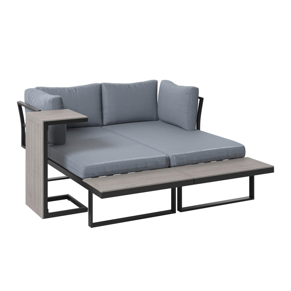 LOUNGEGARNITUR  182/252 cm  Aluminium  - Grau, MODERN, Kunststoff/Textil (182/252cm) - Ambia Garden