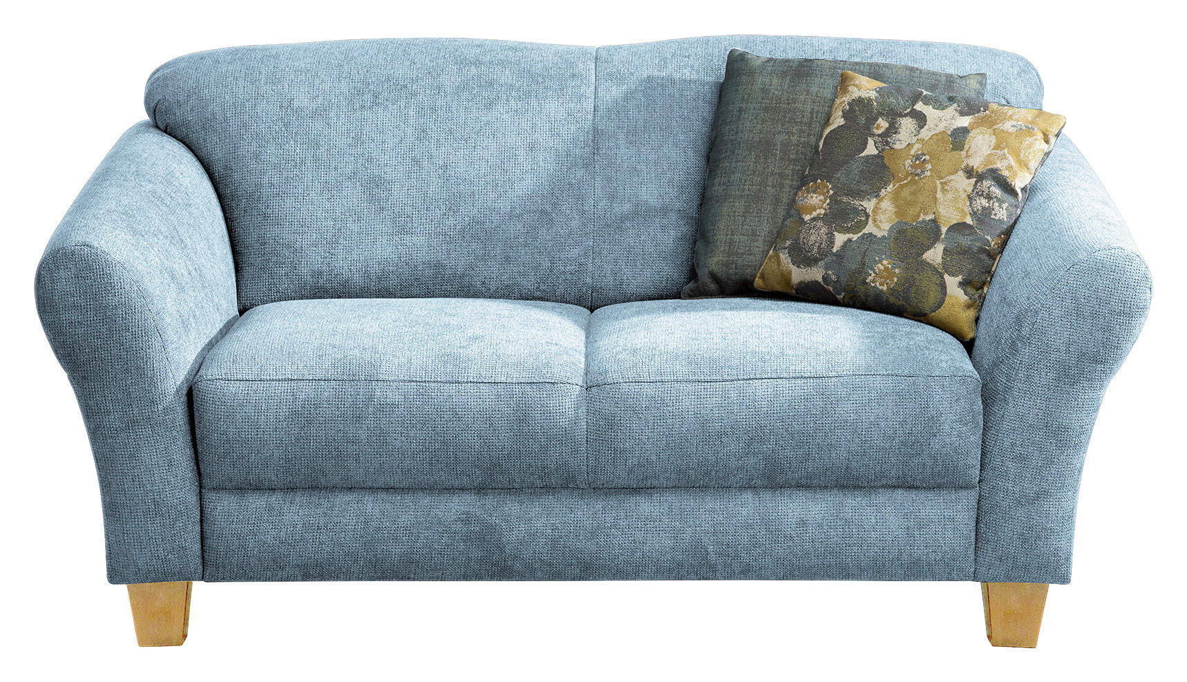 2-SITZER-SOFA in Flachgewebe Hellblau - Naturfarben/Hellblau, Konventionell, Holz/Textil (163/84/89cm) - Sit & More
