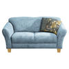 2-SITZER-SOFA Flachgewebe Hellblau  - Naturfarben/Hellblau, KONVENTIONELL, Holz/Textil (163/84/89cm) - Sit & More