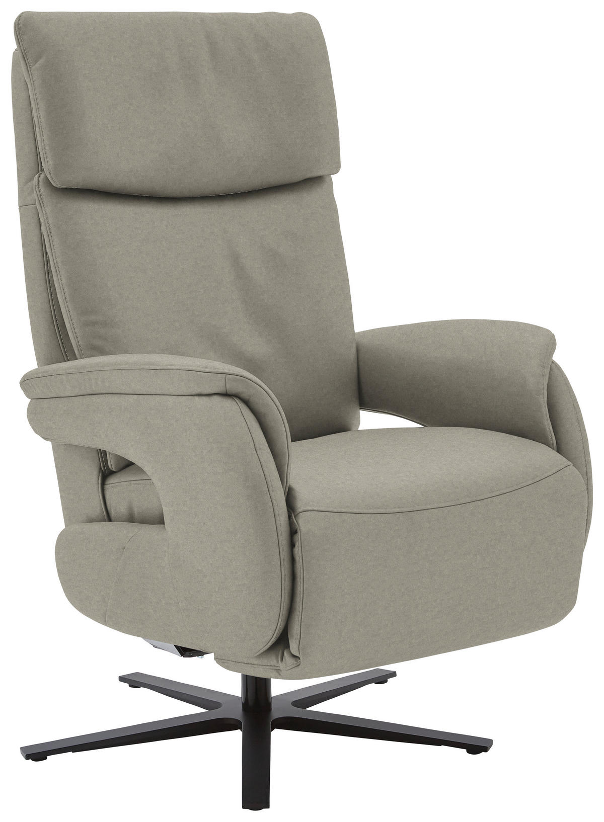 RELAXSESSEL in Leder Hellgrau  - Hellgrau/Schwarz, Design, Leder/Metall (70/117/85cm) - Dieter Knoll