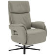RELAXSESSEL in Leder Hellgrau  - Hellgrau/Schwarz, Design, Leder/Metall (70/117/85cm) - Dieter Knoll
