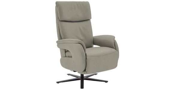 RELAXSESSEL in Leder Hellgrau  - Hellgrau/Schwarz, Design, Leder/Metall (70/117/85cm) - Dieter Knoll