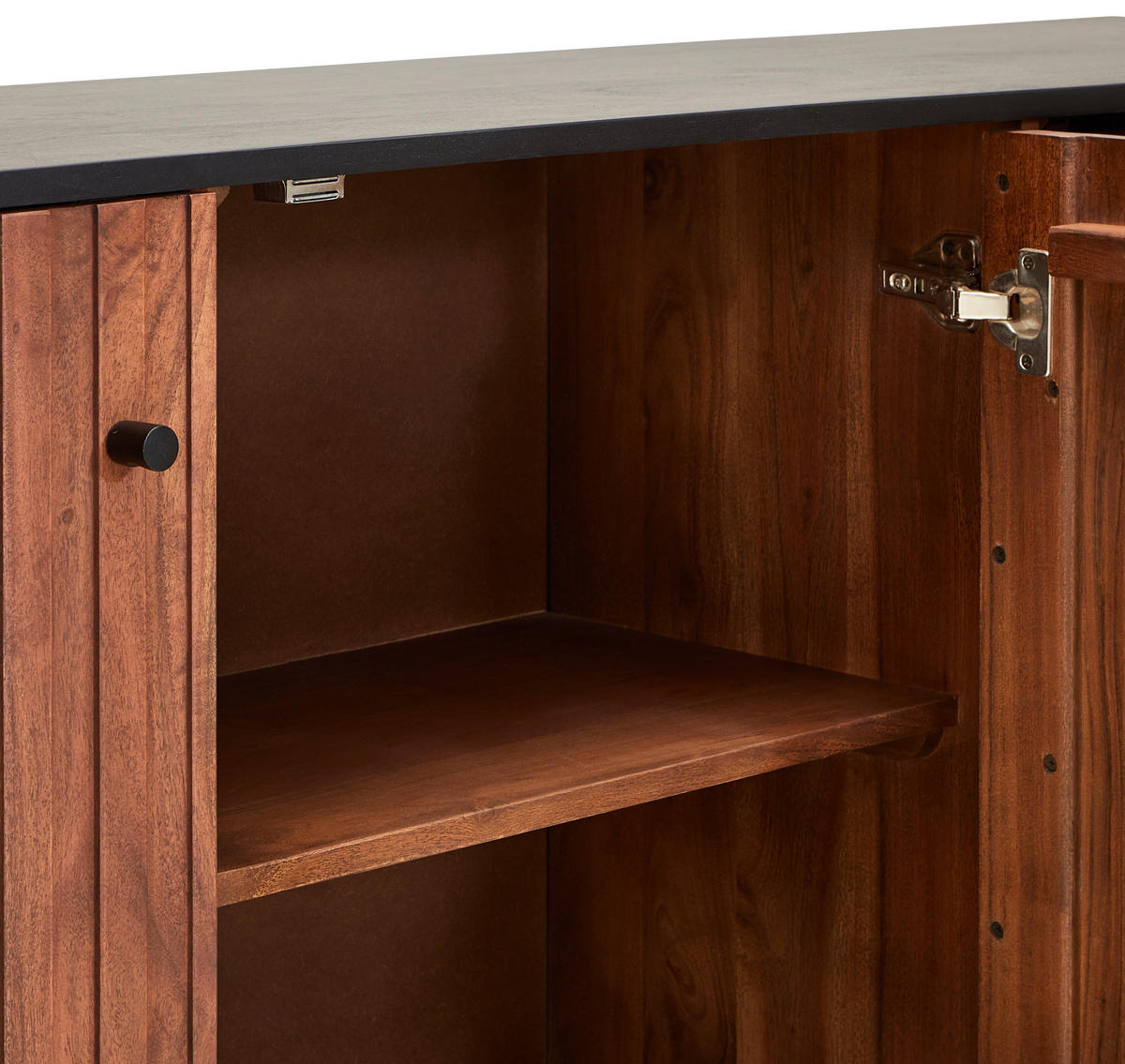 SIDEBOARD  in 170/85/40 cm  - Walnussfarben/Schwarz, LIFESTYLE, Holz/Holzwerkstoff (170/85/40cm) - MID.YOU