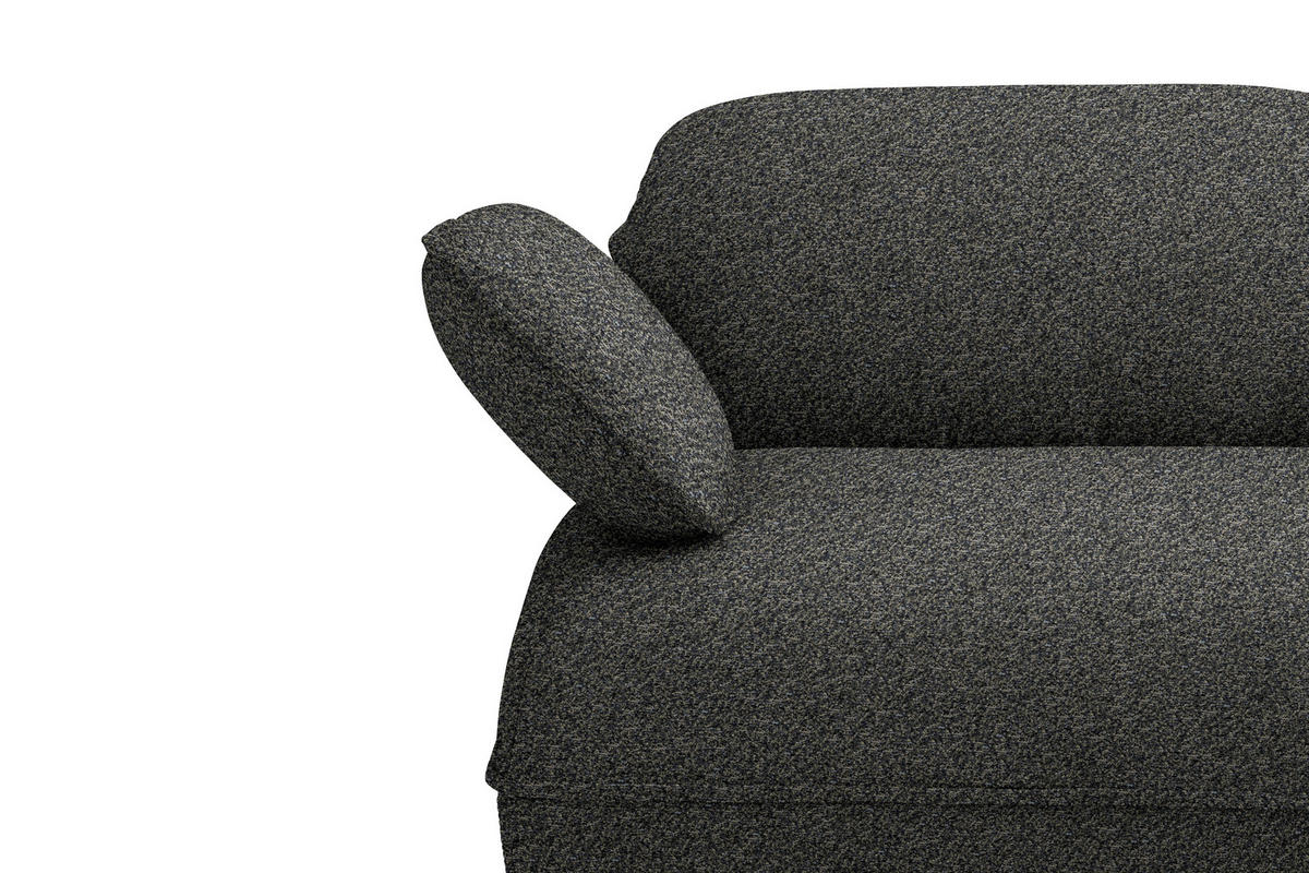 ECKSOFA  in Chenille Blaugrau  343/154 cm  - Blaugrau/Schwarz, Design, Kunststoff/Textil (343/154cm) - Koinor