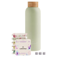 TRINKFLASCHE 0,6 L  - Olivgrün, Trend, Metall (600ml) - waterdrop