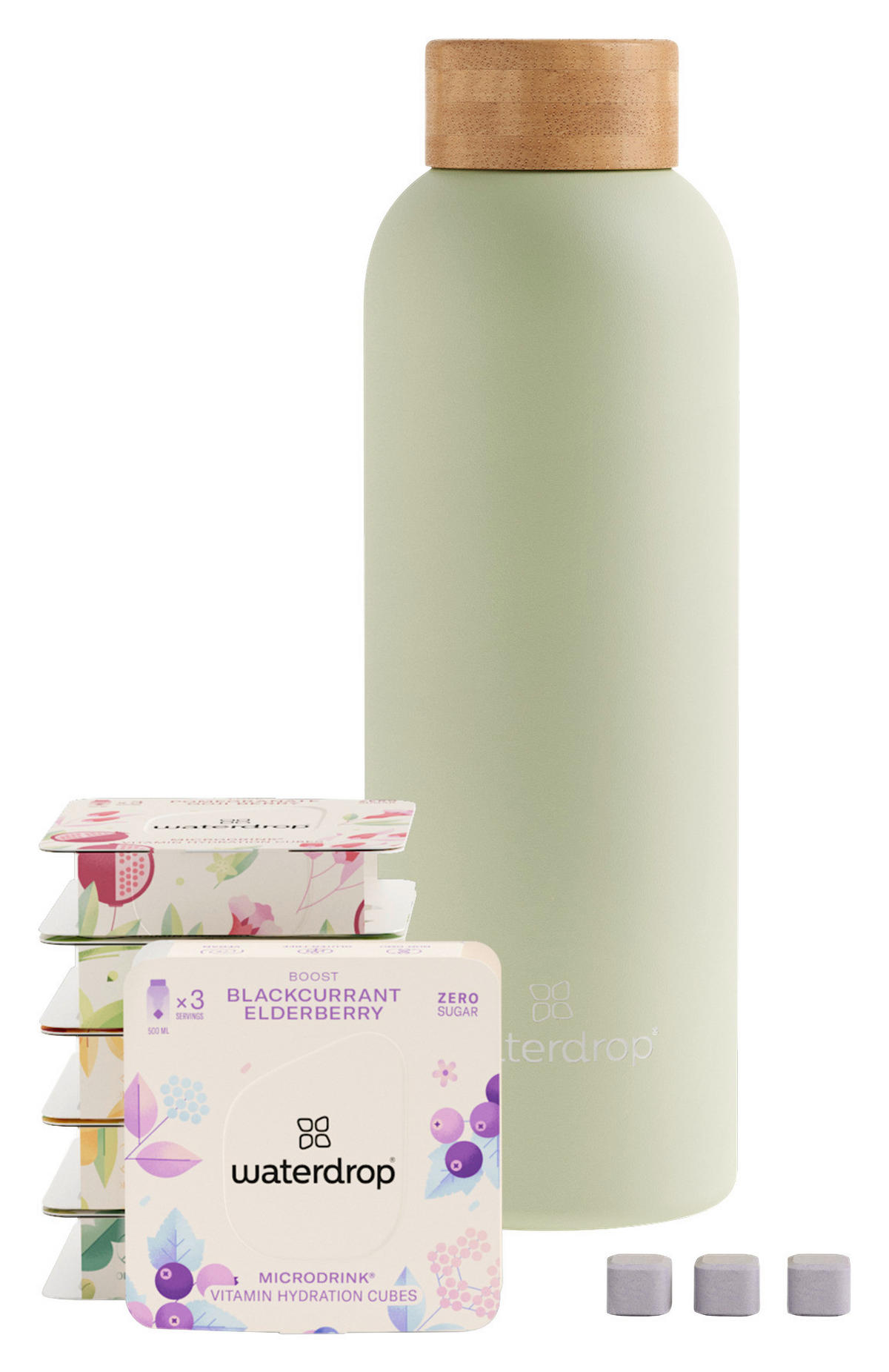 TRINKFLASCHE 0,6 L  - Olivgrün, Trend, Metall (600ml) - waterdrop